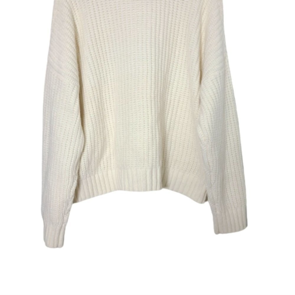 MADEWELL Charley Cream Cable Knit Sweater Womens Pointelle Wool Pullover Size XL - Picture 13 of 15